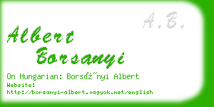 albert borsanyi business card